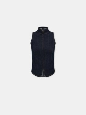 AMIRI RAW DENIM-TRÖJA MED DRAGKÄDJA FÖR DAMER