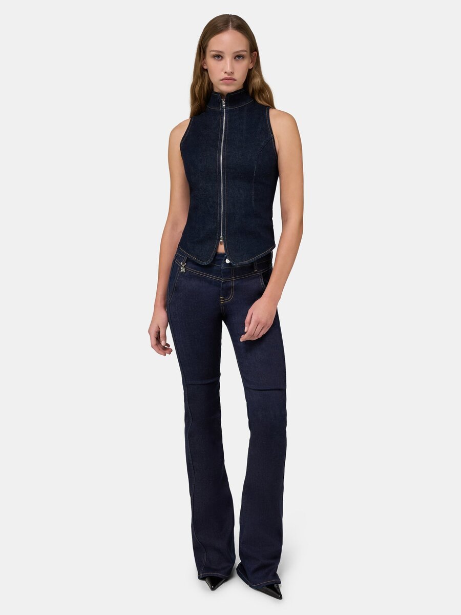 AMIRI RAW DENIM-TRÖJA MED DRAGKÄDJA FÖR DAMER
