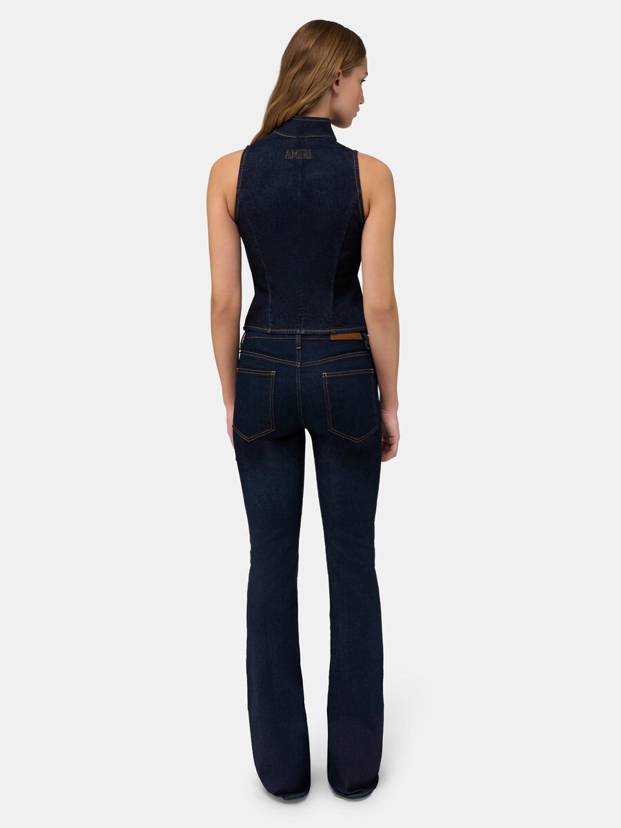 AMIRI RAW DENIM-TRÖJA MED DRAGKÄDJA FÖR DAMER