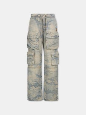 CAMO JACQUARD BAGGY CARGO JEANS