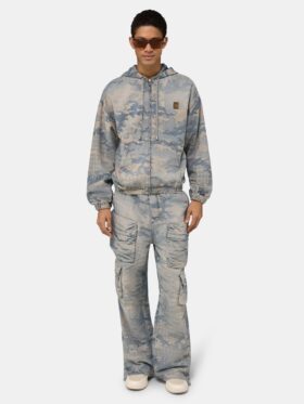 CAMO JACQUARD BAGGY CARGO JEANS
