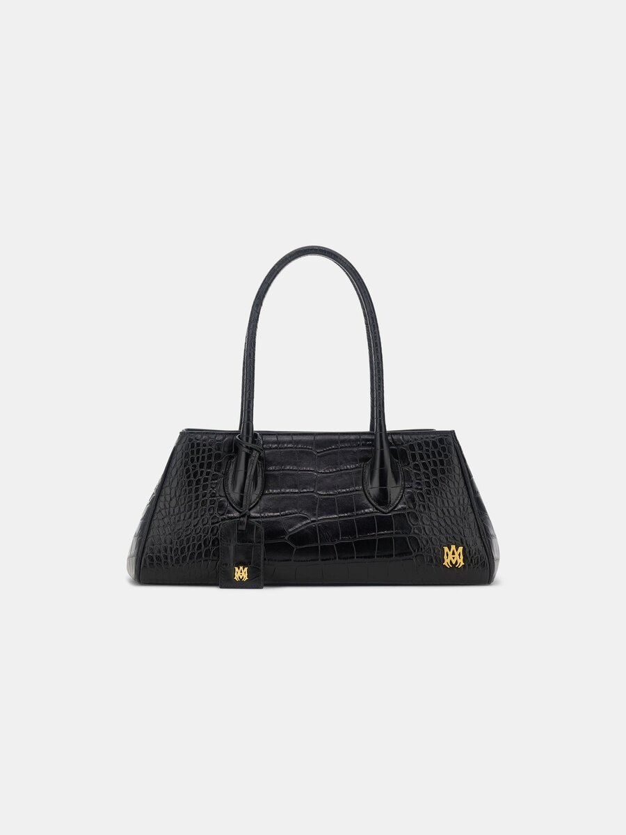 EMBOSSED CROC HONEY 40-AXELVÄSKA FÖR DAMER