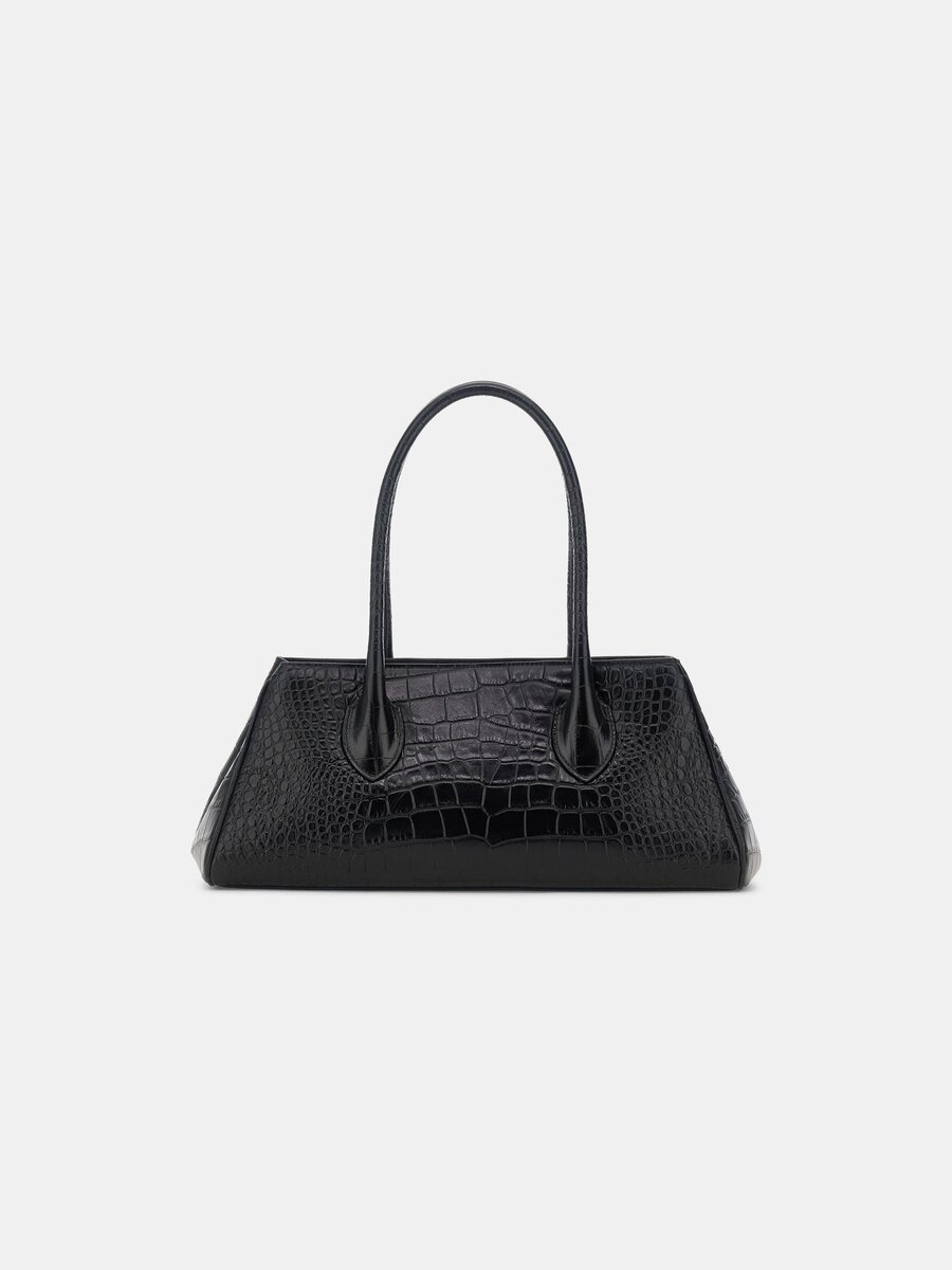 EMBOSSED CROC HONEY 40-AXELVÄSKA FÖR DAMER