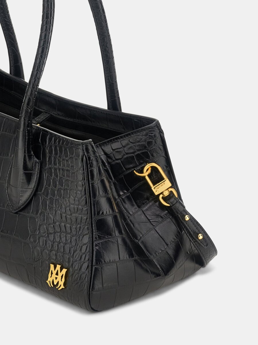 EMBOSSED CROC HONEY 40-AXELVÄSKA FÖR DAMER
