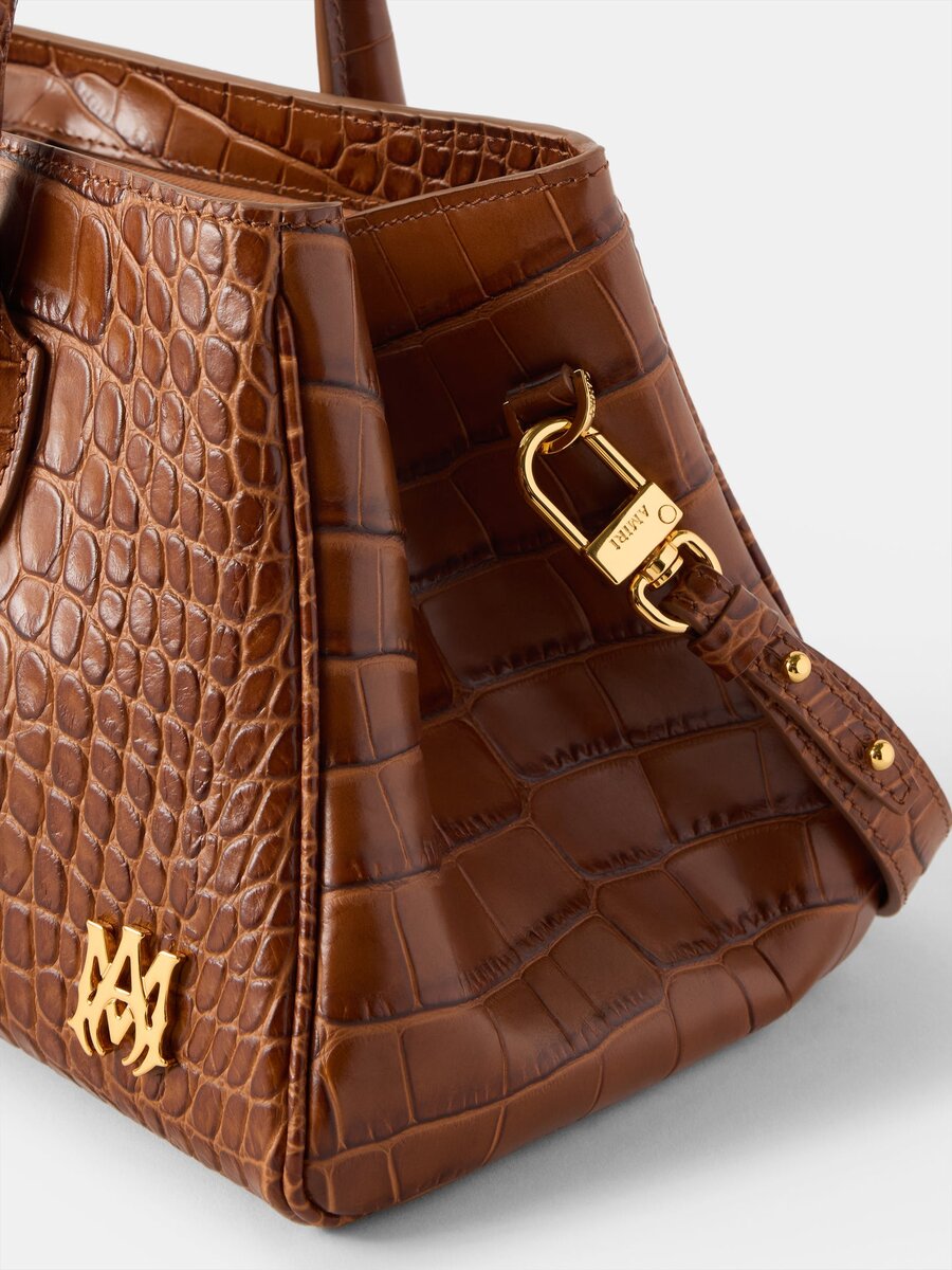 EMBOSSED CROC HONEY 40-AXELVÄSKA FÖR DAMER