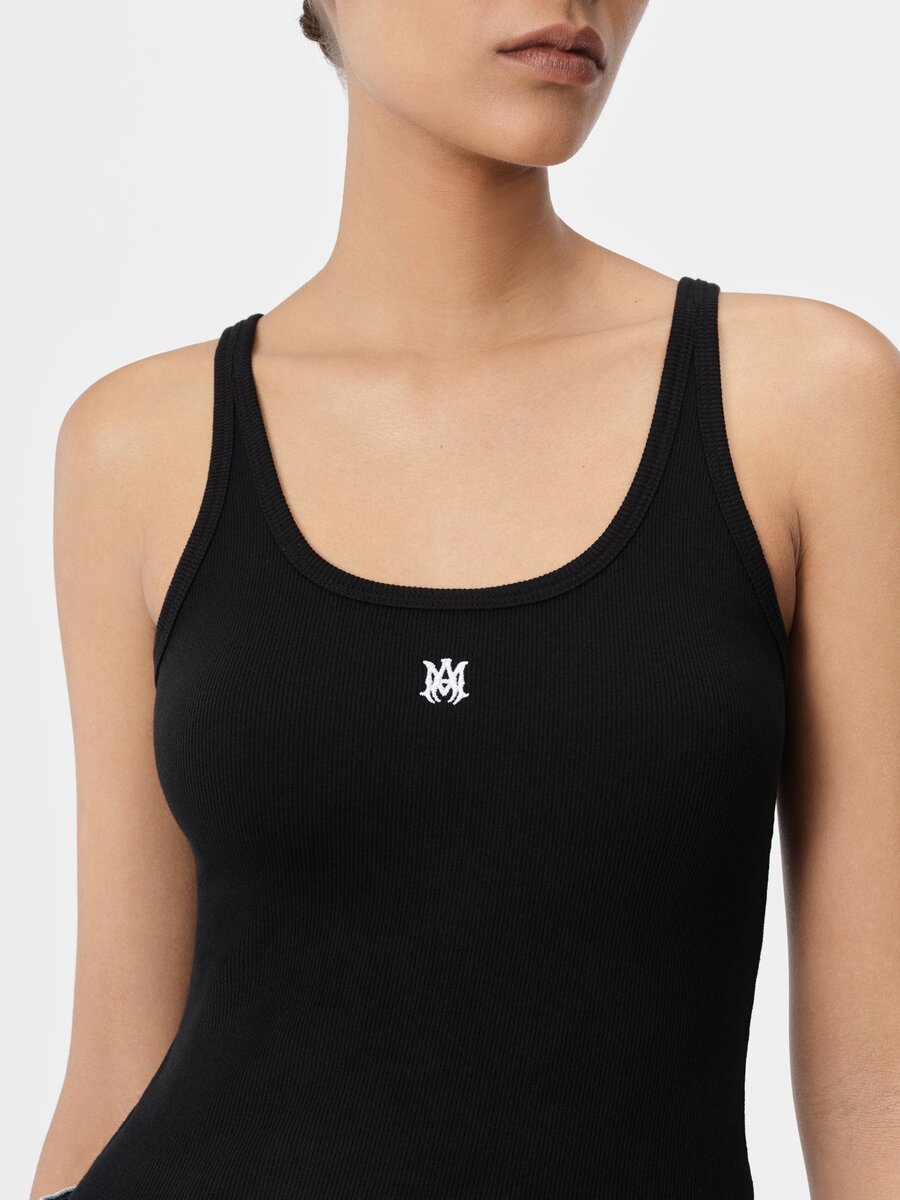 MA-BRODERAD RIBBAD TANK TOPP FÖR DAMER