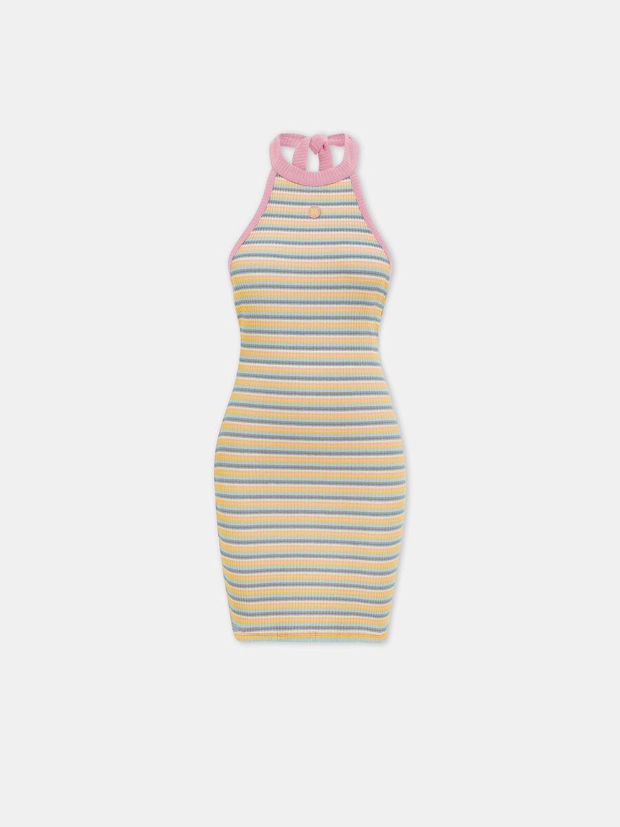 MA STRIPED HALTER MINI DRESS FÖR DAMER