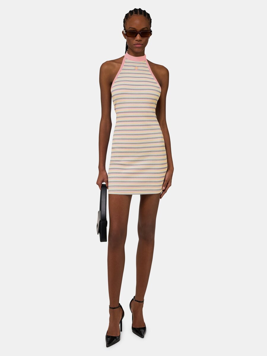 MA STRIPED HALTER MINI DRESS FÖR DAMER
