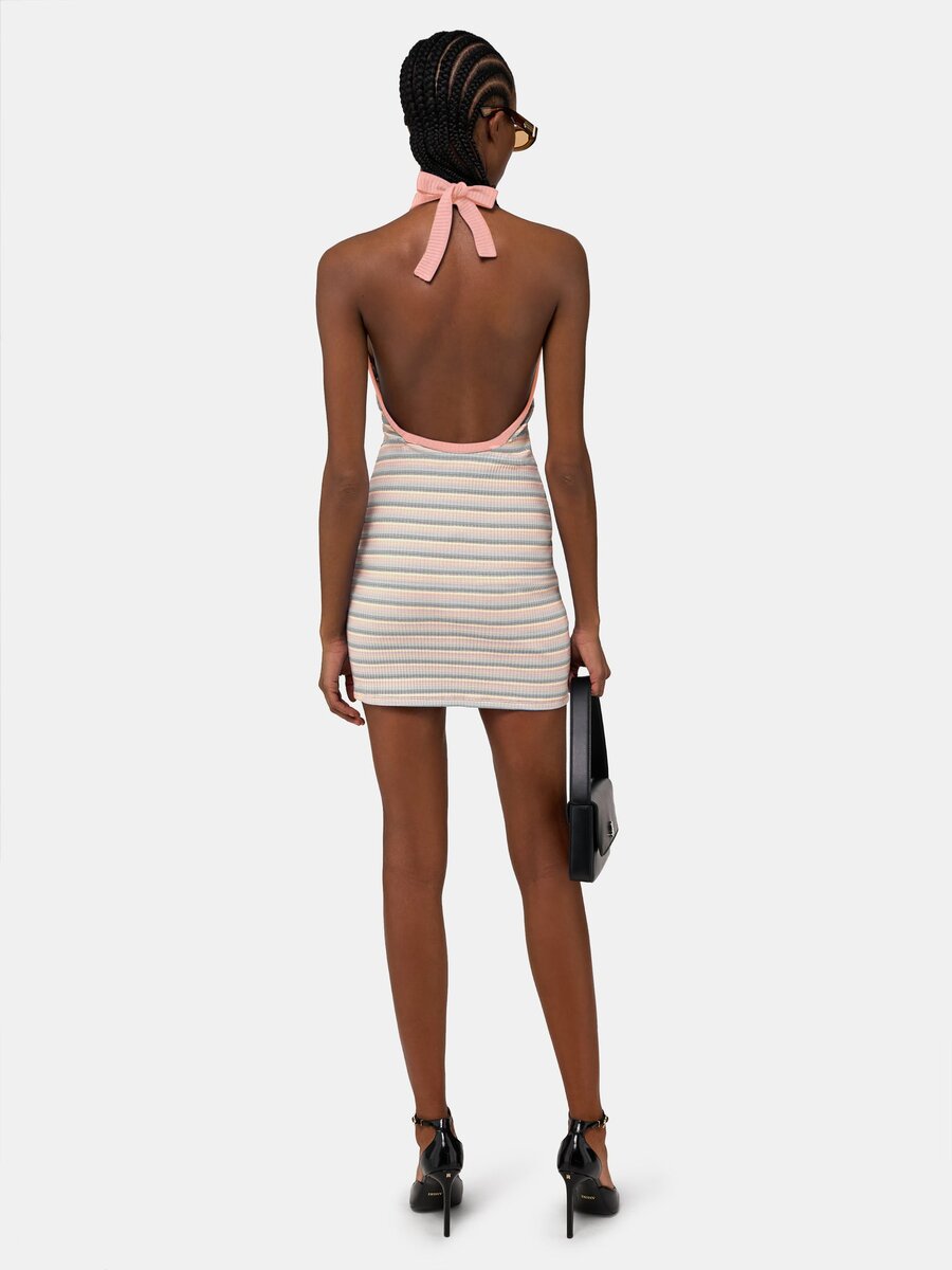 MA STRIPED HALTER MINI DRESS FÖR DAMER