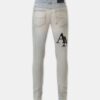 SKINNY JEANS MED FÖRSKJUTET LOGO
