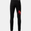 SKINNY JEANS MED FÖRSKJUTET LOGO – Svart Röd