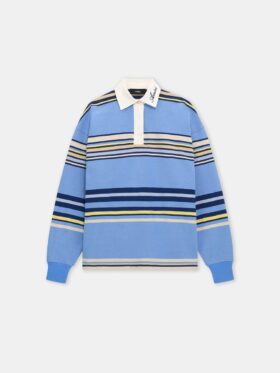 STRIPAD OVERSIZED POLOTRÖJA MED LÅNGA ÄRMAR