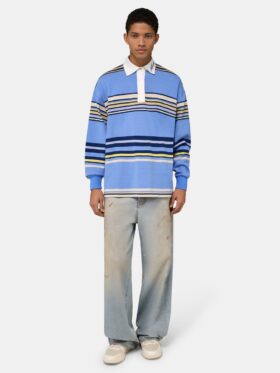 STRIPAD OVERSIZED POLOTRÖJA MED LÅNGA ÄRMAR