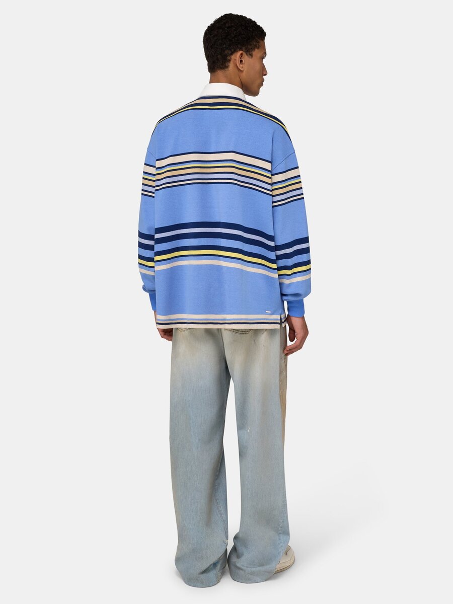 STRIPAD OVERSIZED POLOTRÖJA MED LÅNGA ÄRMAR