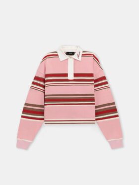 STRIPAD OVERSIZED POLOTRÖJA MED LÅNGA ÄRMAR FÖR DAMER