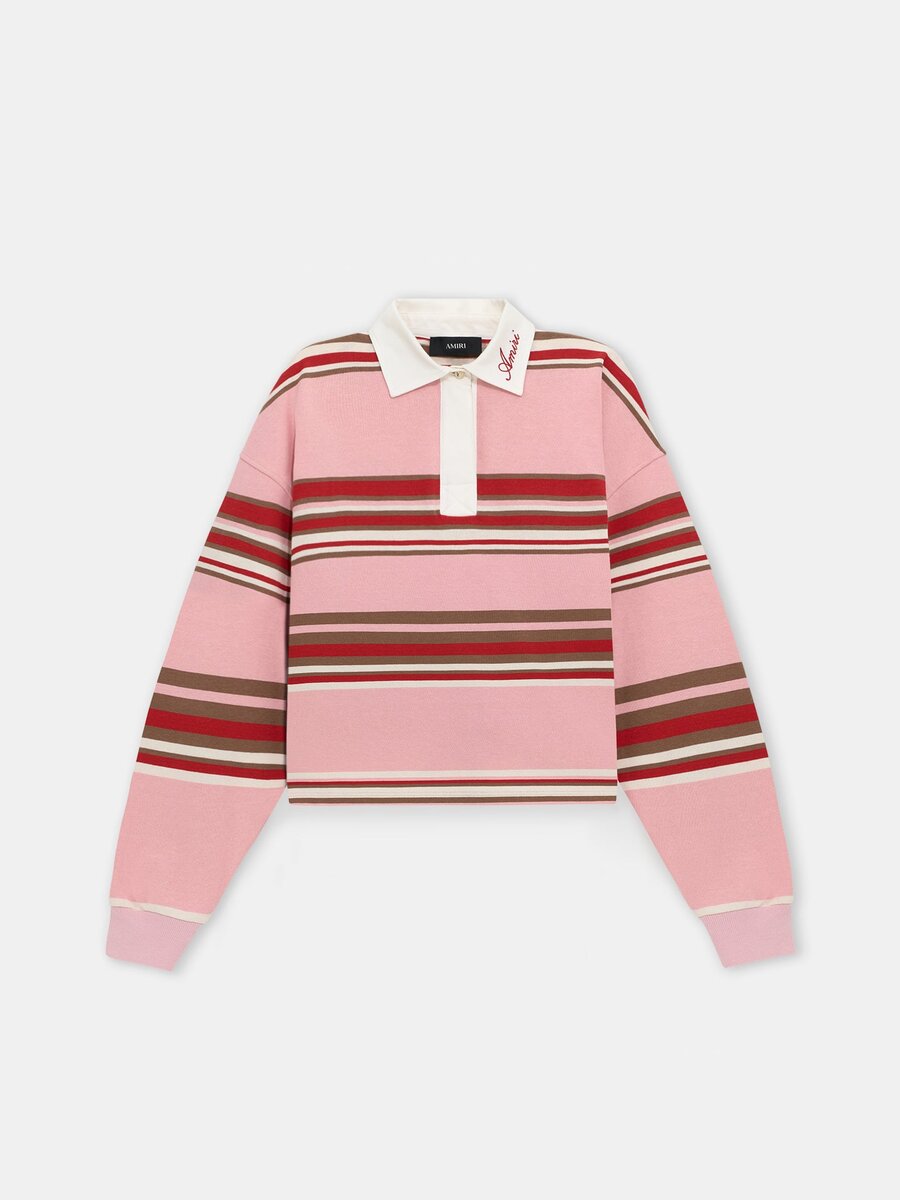 STRIPAD OVERSIZED POLOTRÖJA MED LÅNGA ÄRMAR FÖR DAMER