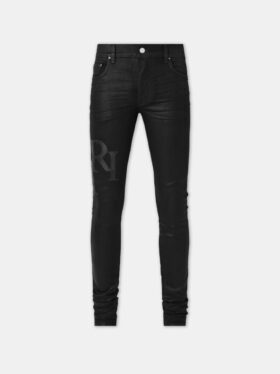 VAXADE SKINNY JEANS MED FÖRSKJUTNA LOGOTYPER